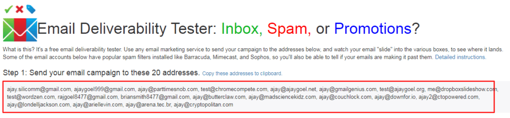 Testeur de délivrabilité des e-mails GMass