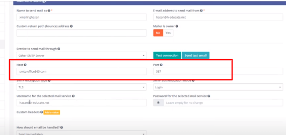 conectați smtp pe mautic