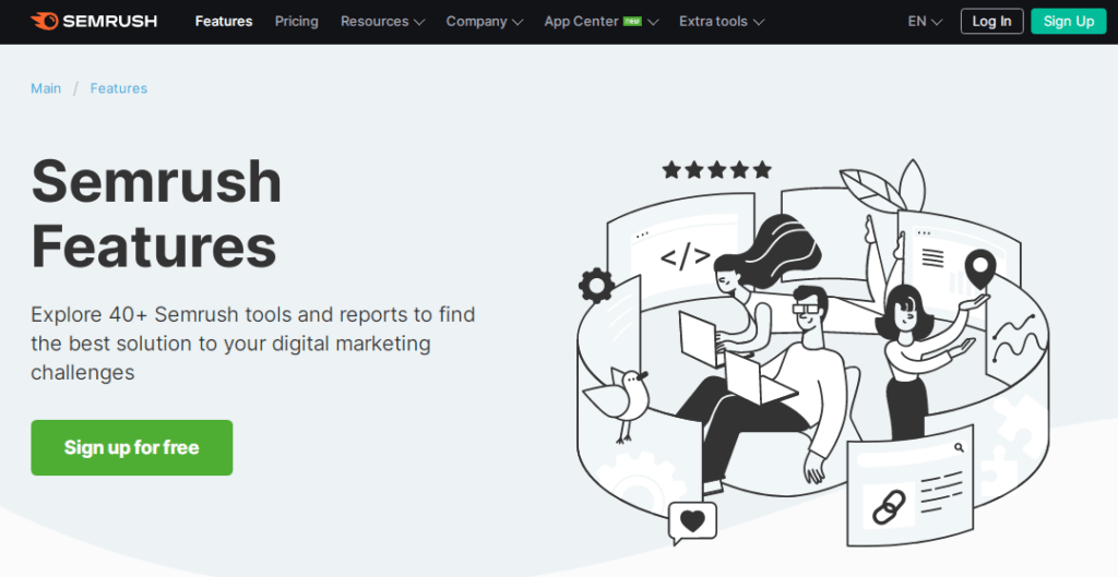 Fonctionnalités SEMRush