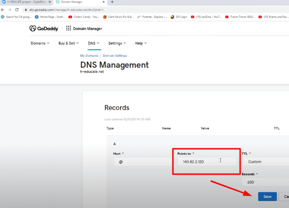 Установите WordPress на VPS 7 (вставьте IP-адрес в записи DNS)