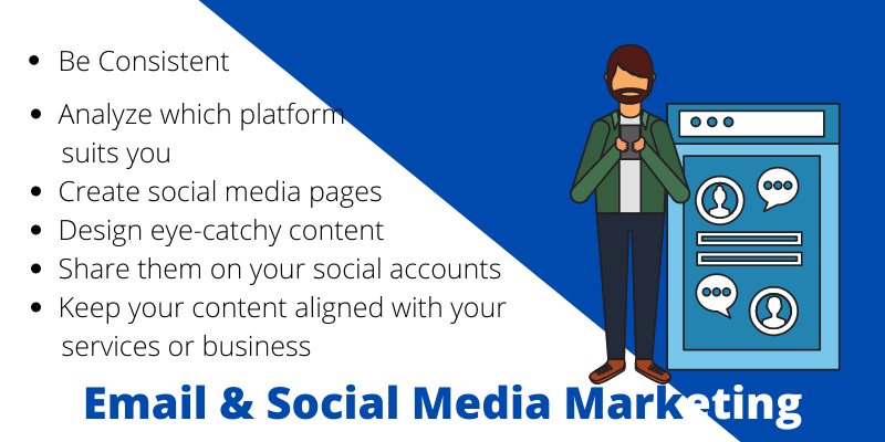 E-mail marketing e social media marketing