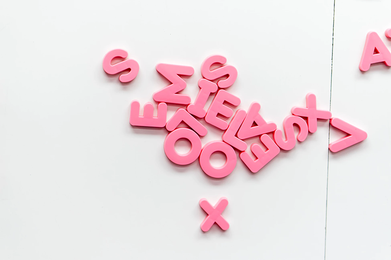 lettres rose