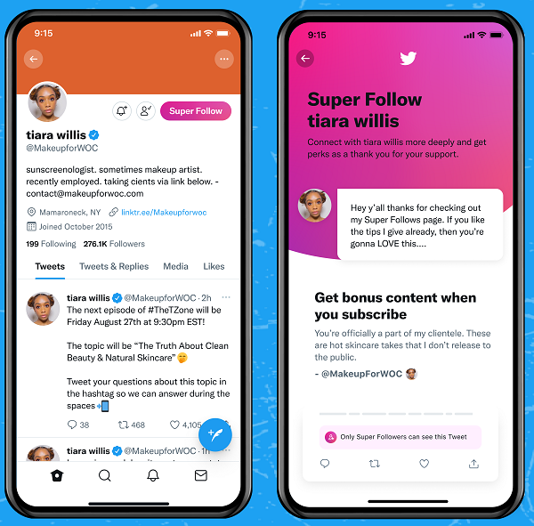 Super suivi sur Twitter