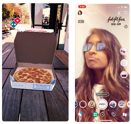 Exemples d'annonces Snapchat AR