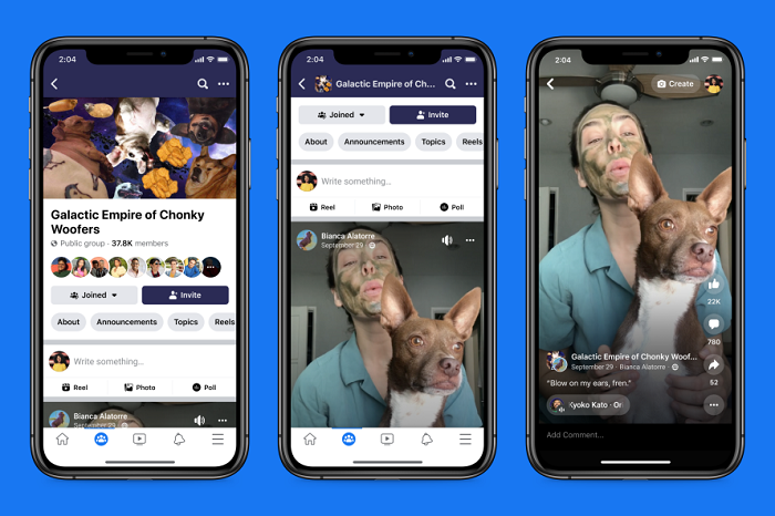 Gulungan Facebook dalam grup