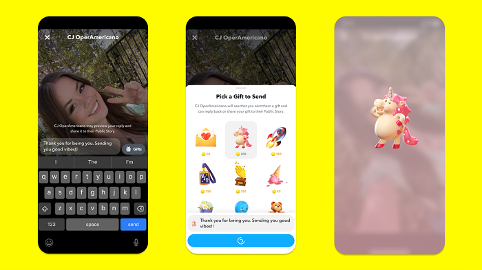 Snapchat 送礼