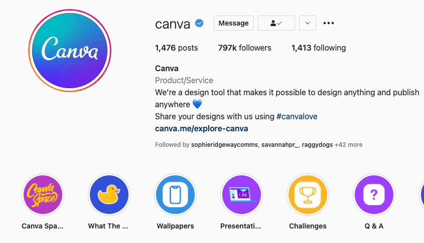 ประวัติ Instagram ของ Canva