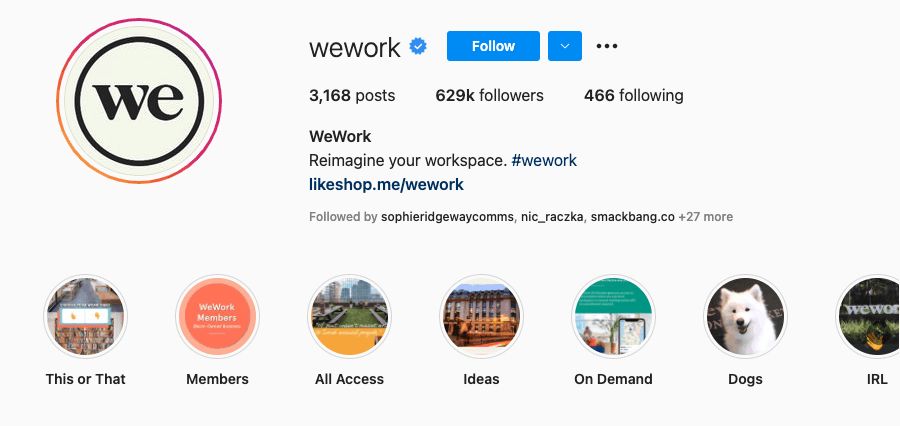 WeWork Instagram ชีวประวัติ
