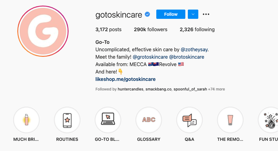 ไปที่ประวัติ Instagram ของ Skincare