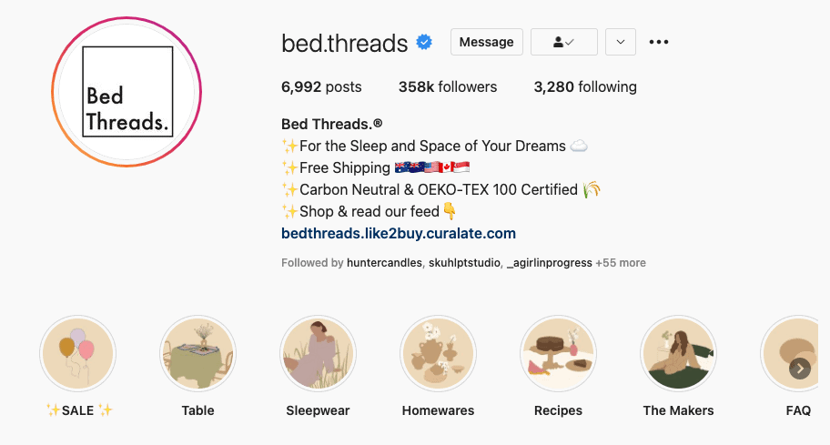 ประวัติ Instagram ของ Bed Thread
