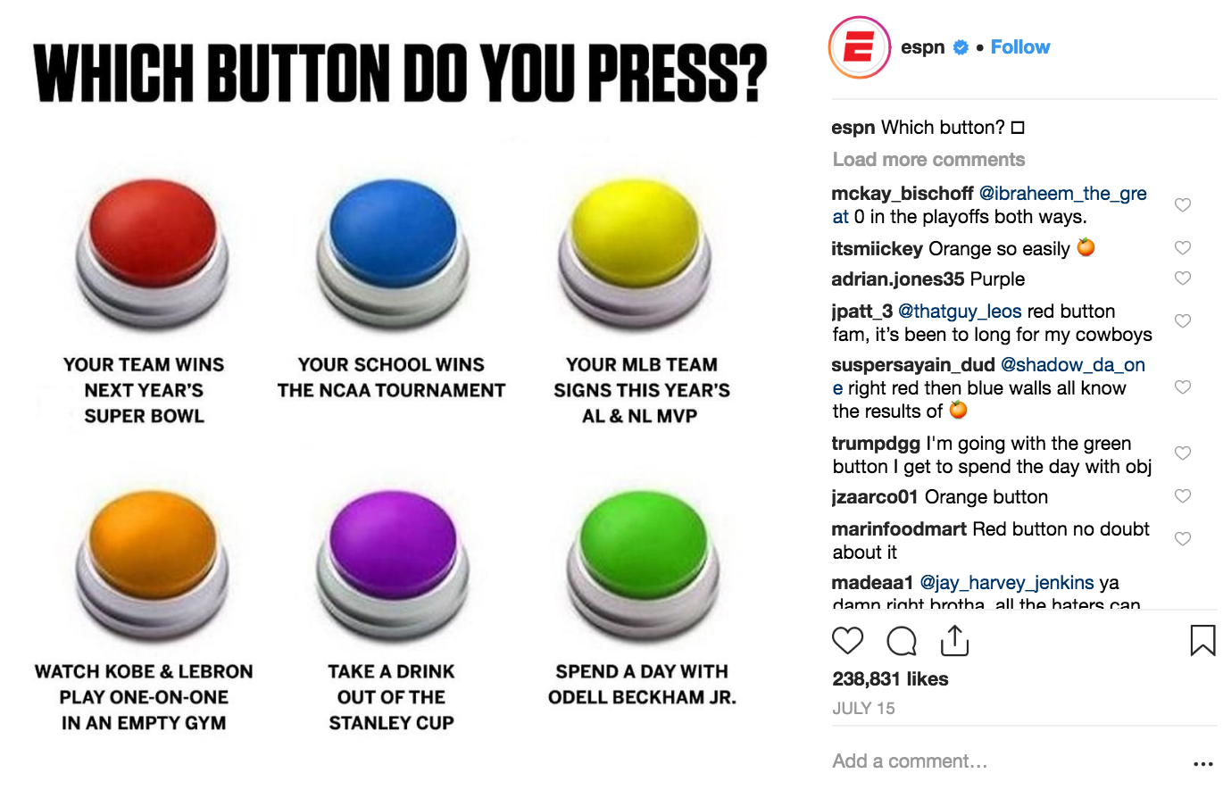 En İyi Instagram Kampanyaları 2018 - ESPN - Sked Social