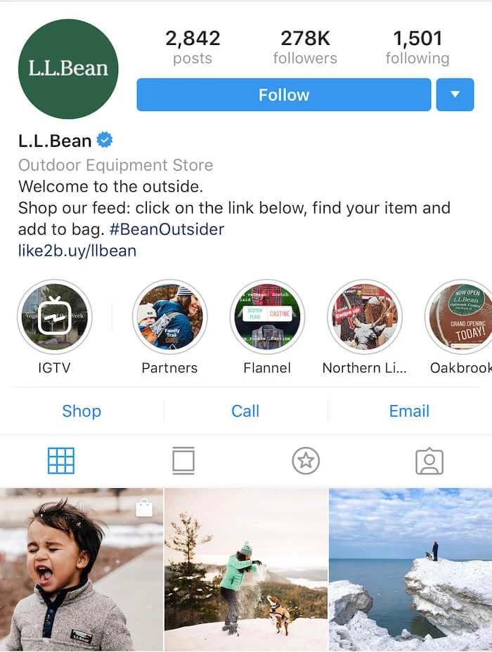 LLBean - Hashtags Instagram - Sked Social