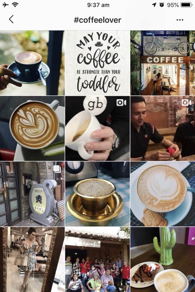 كيفية استخدام Hashtags - Coffee - Sked Social