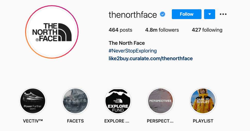 Las historias destacadas de The North Face que refuerzan su mensaje de marca