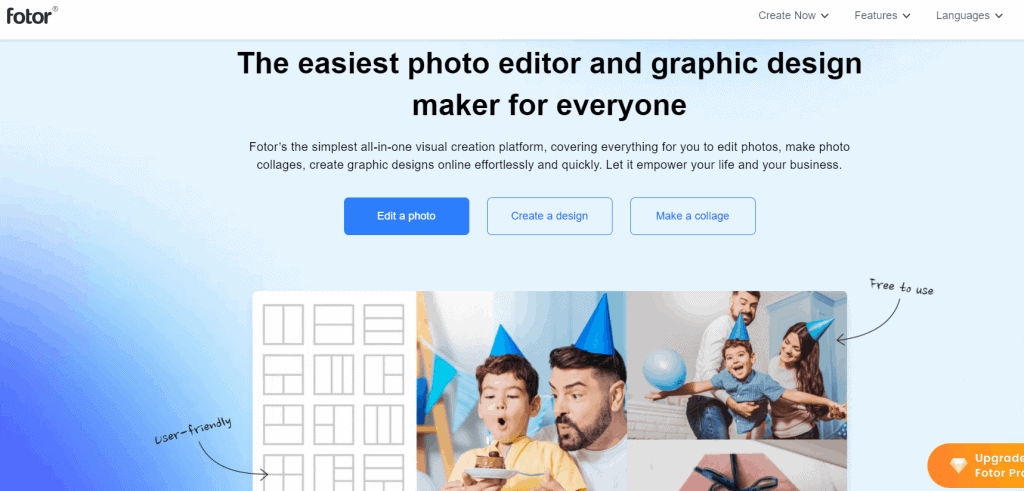 Fotor editor de fotos y creador de diseño gráfico.