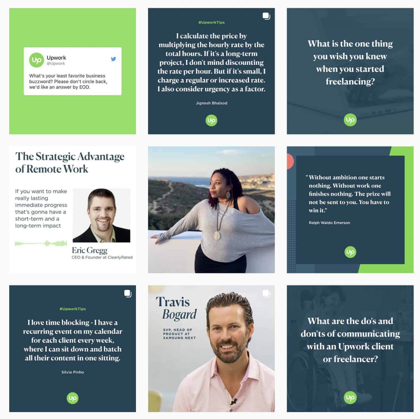 Upwork的Instagram提要