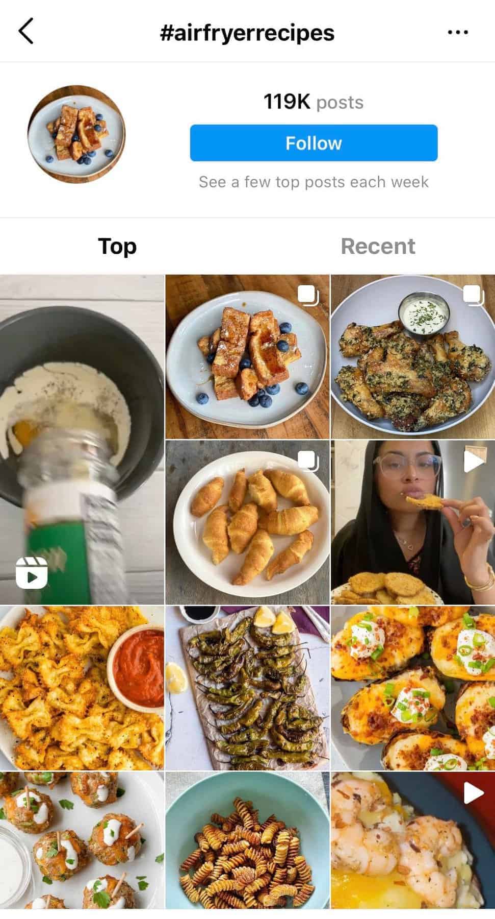 空气炸锅食谱标签结果页面