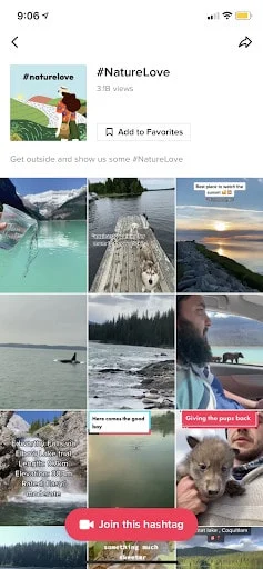 Les résultats de #nature love sur TikTok