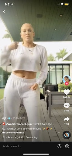 JLO danse sur TikTok