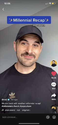 @rod на TikTok создает контент, ориентированный на миллениалов