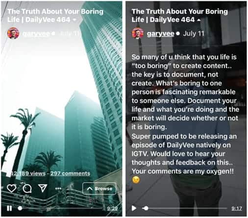 Contenido de IGTV de Gary Vees