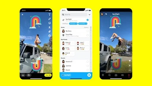 Función Spotlight de Snapchat de contenido recomendado