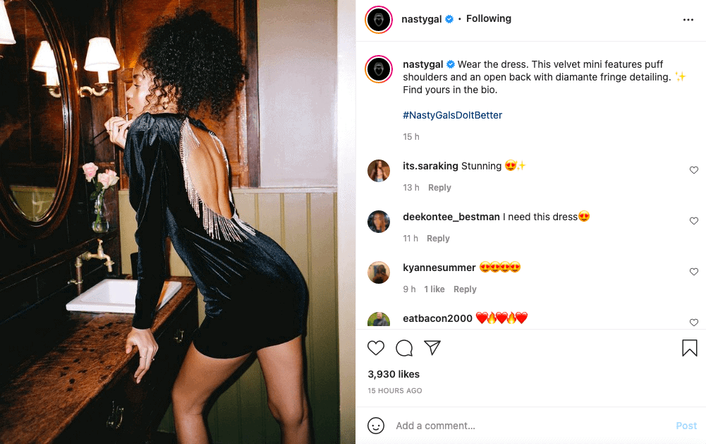 Postare pe Instagram Nasty Gal
