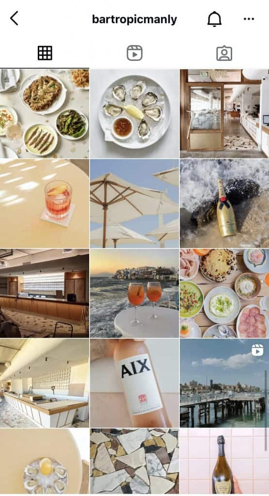 Grila de Instagram a lui Bar Tropic