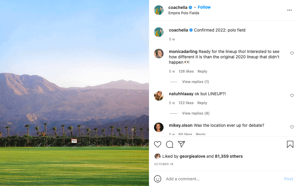 Imagine de Instagram Coachella
