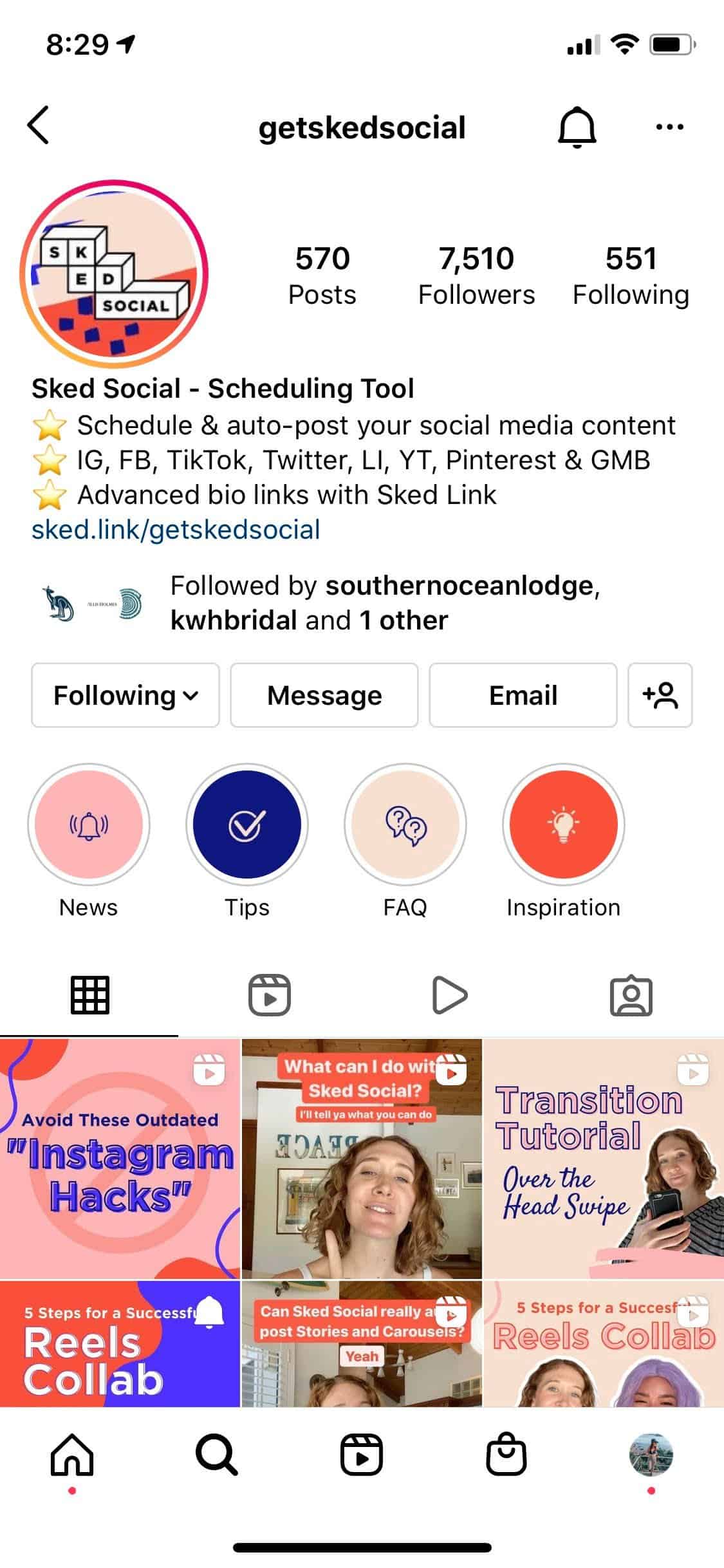 @ Perfil de Instagram de Sked Social