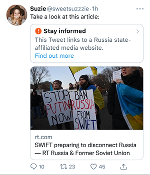 Twitterロシア警告