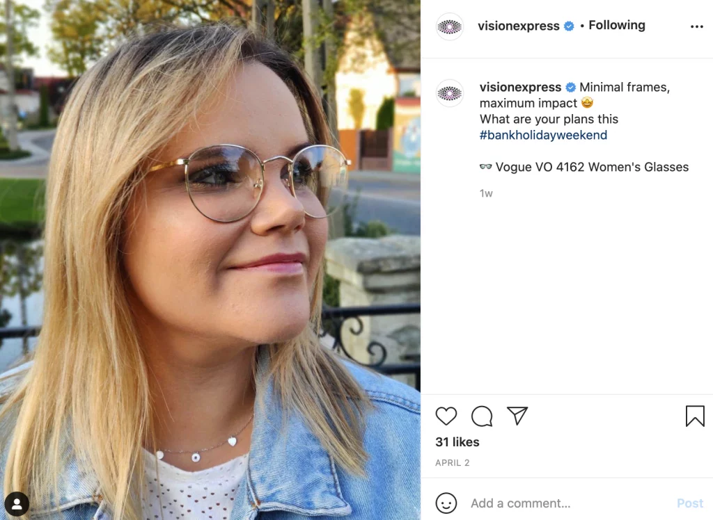 Vision Express nutzergenerierte Inhalte
