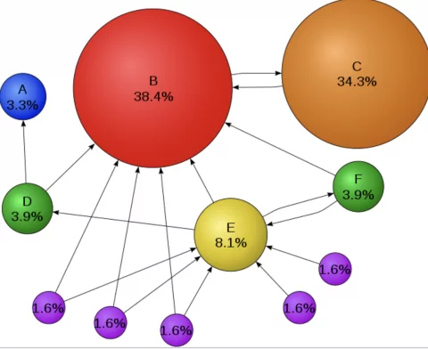 Una rappresentazione visiva di come le reti vengono utilizzate per determinare l'autorità