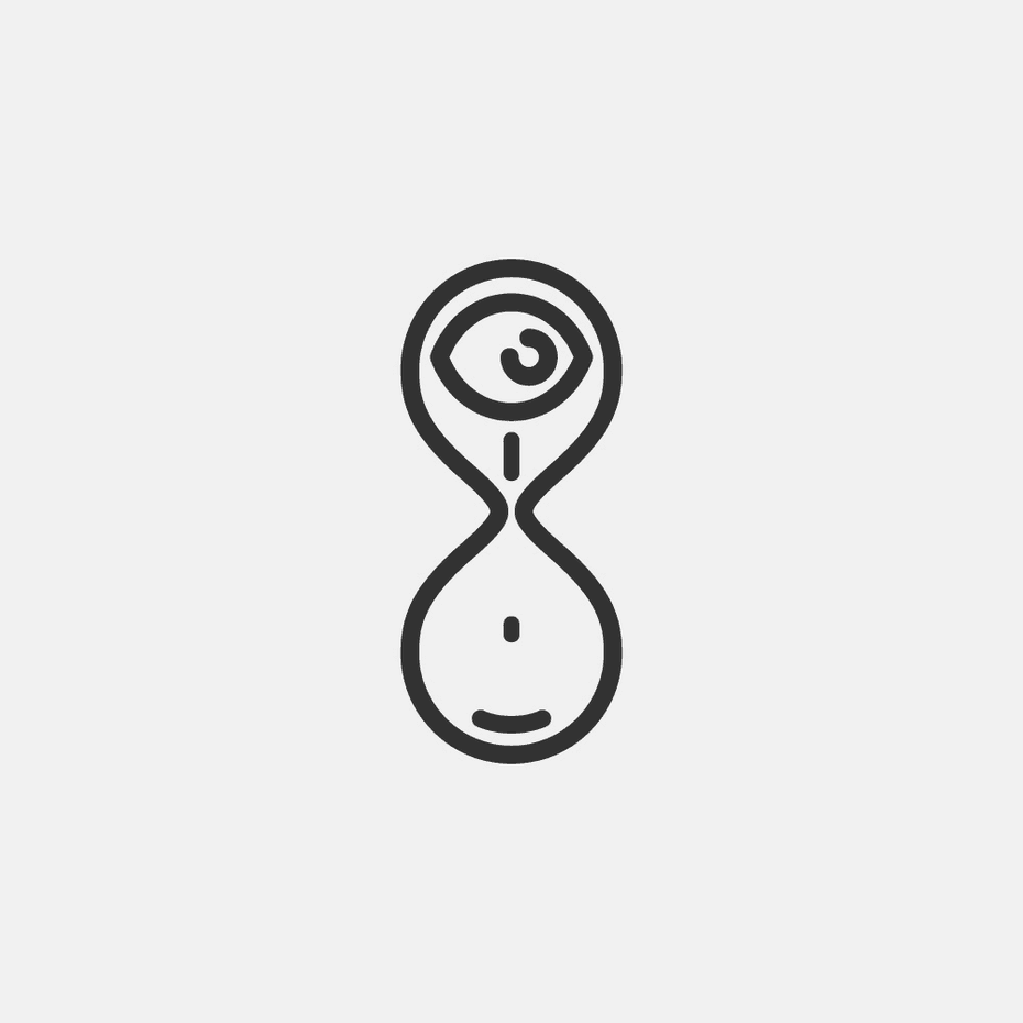 Bir Kum Saati Logosunda Göz