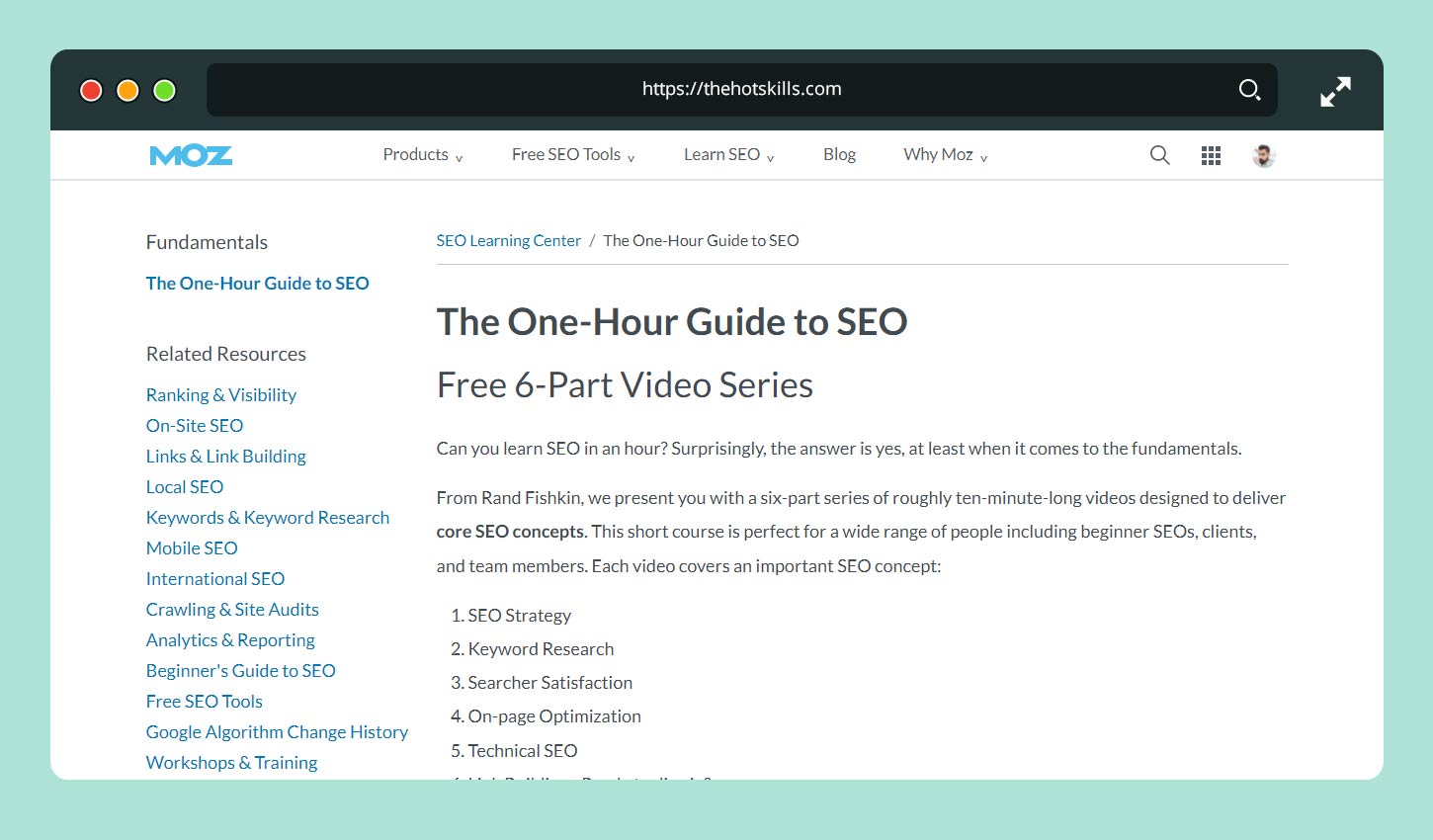 Panduan Satu Jam untuk SEO Moz
