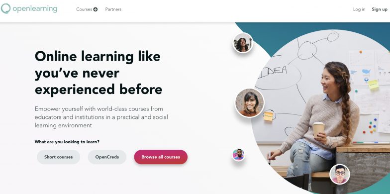 OpenLearning ana sayfası