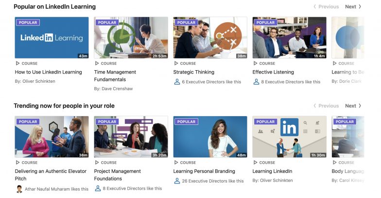 LinkedIn Learning kurs listesi