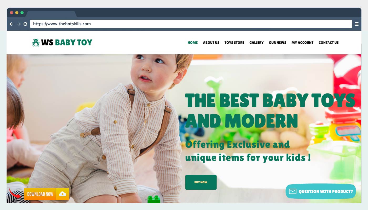 WS Toy – Ücretsiz Çocuk Mağazası WordPress Teması