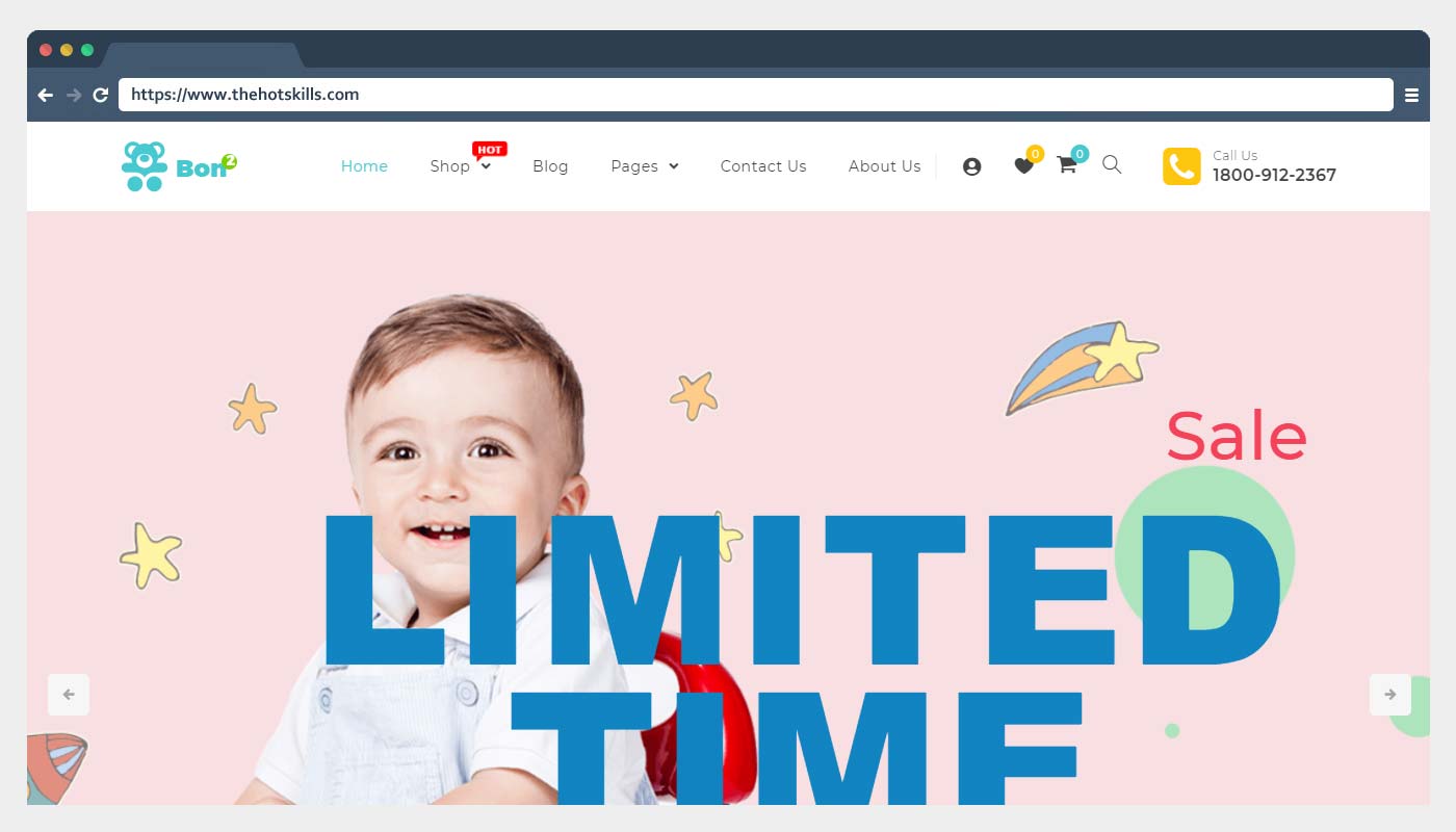 Bonbon Kids Mağazası WooCommerce WordPress teması