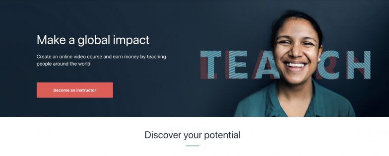Pagina de pornire a Udemy