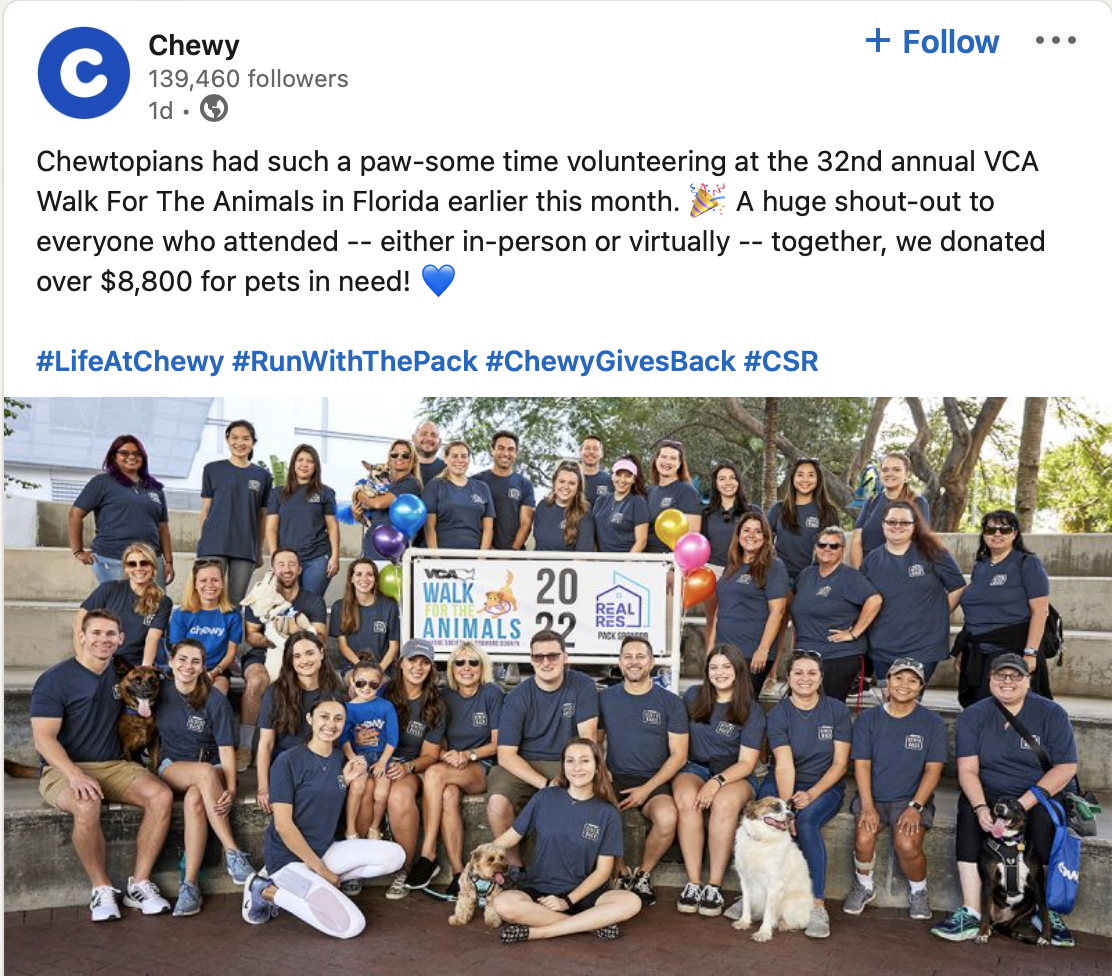 işveren markası örneği Chewy