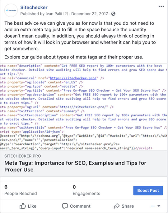 facebook-screenshot - Notoriété de la marque sur les médias sociaux