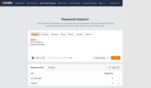 ahrefs 关键字浏览器