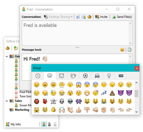 Softros-lan-messenger-interfață