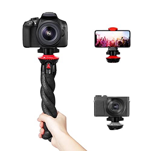 Tripod Kamera, Tripod Fleksibel Fotopro, Tripod untuk Ponsel dengan Dudukan Smartphone untuk iPhone Xs, Samsung, Tripod untuk Kamera, DSLR Mirrorless Sony Nikon Canon