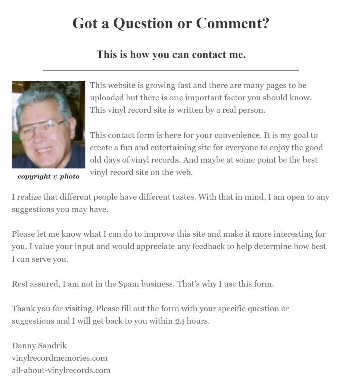 Danny memberikan pengantar ke situs web dan formulir kontak dalam format surat