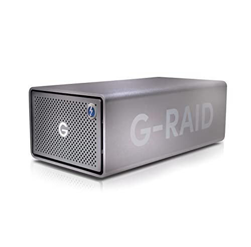 SanDisk Professional 12TB G-RAID 2 - Drive Desktop 2-Bay Kelas Perusahaan, Drive Ultrastar 7200RPM Di Dalam, Thunderbolt 3, USB-C, Port HDMI, RAID Perangkat Keras - SDPH62H-012T-NBAAD