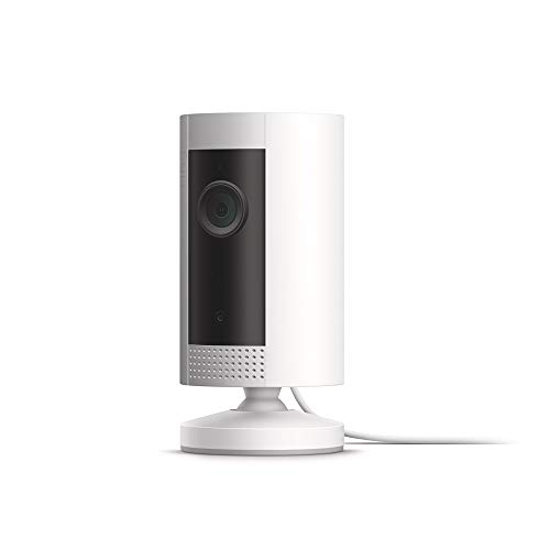 Ring Indoor Cam, cameră de securitate HD compactă cu plug-in cu convorbire bidirecțională, funcționează cu Alexa - alb