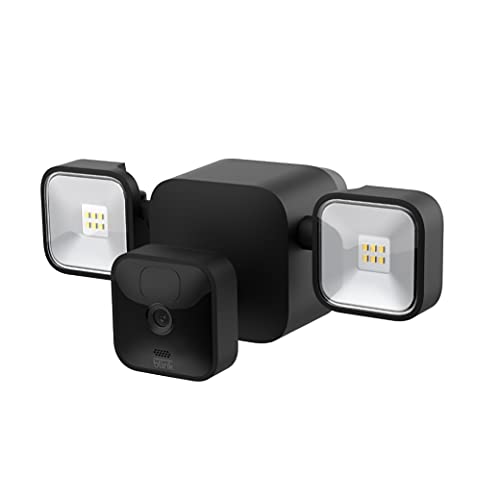 Blink Outdoor 3rd Gen + Floodlight — wireless, 2 ani de viață a bateriei, suport pentru proiector HD și cameră de securitate inteligentă, 700 de lumeni, detectarea mișcării, configurat în câteva minute - 1 kit de cameră (negru)