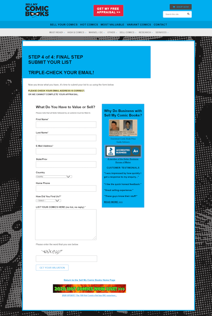 Langkah terakhir dari CTA multi-halaman adalah formulir